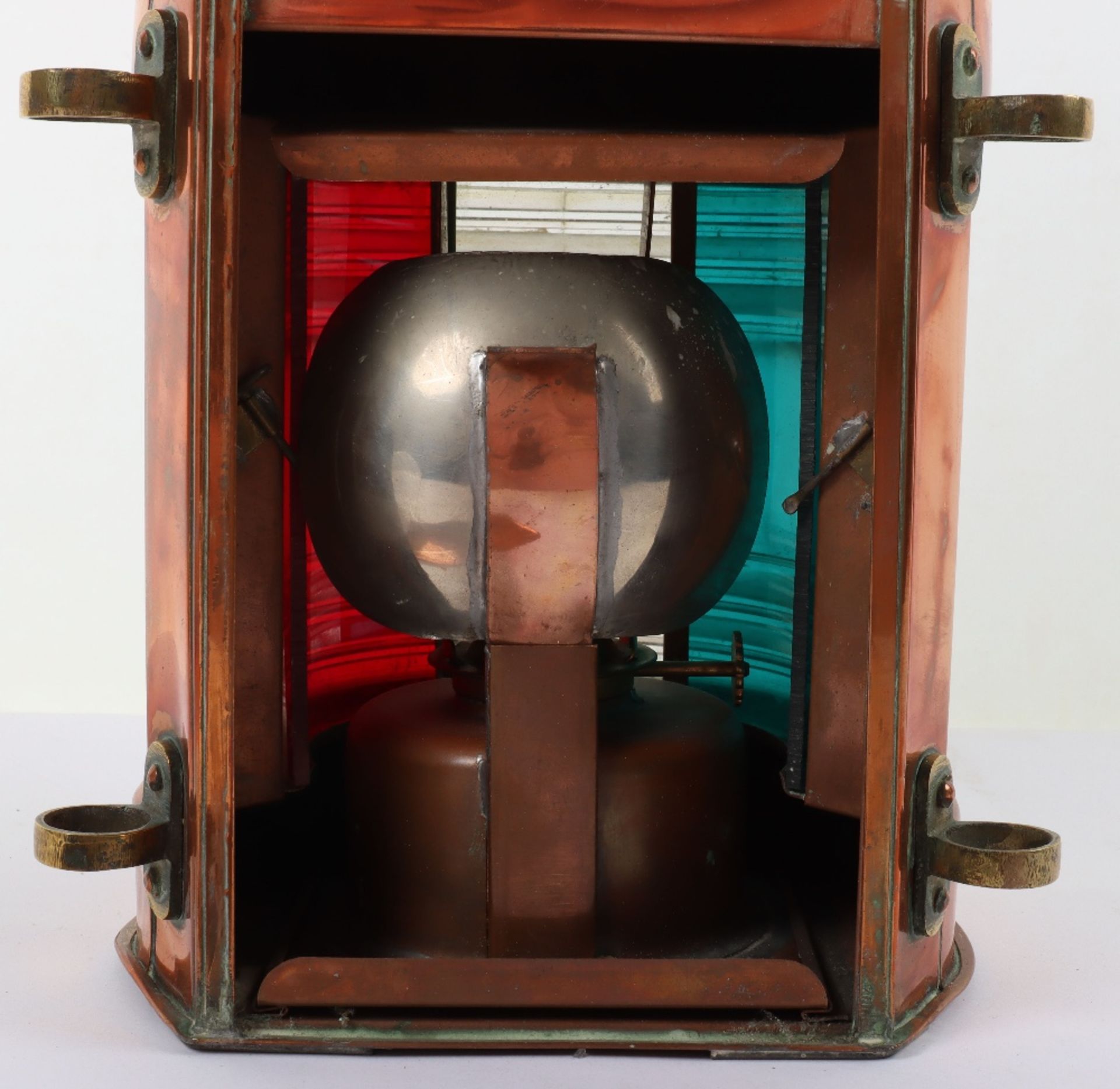 A copper and glass Meteor ships lantern - Image 10 of 11