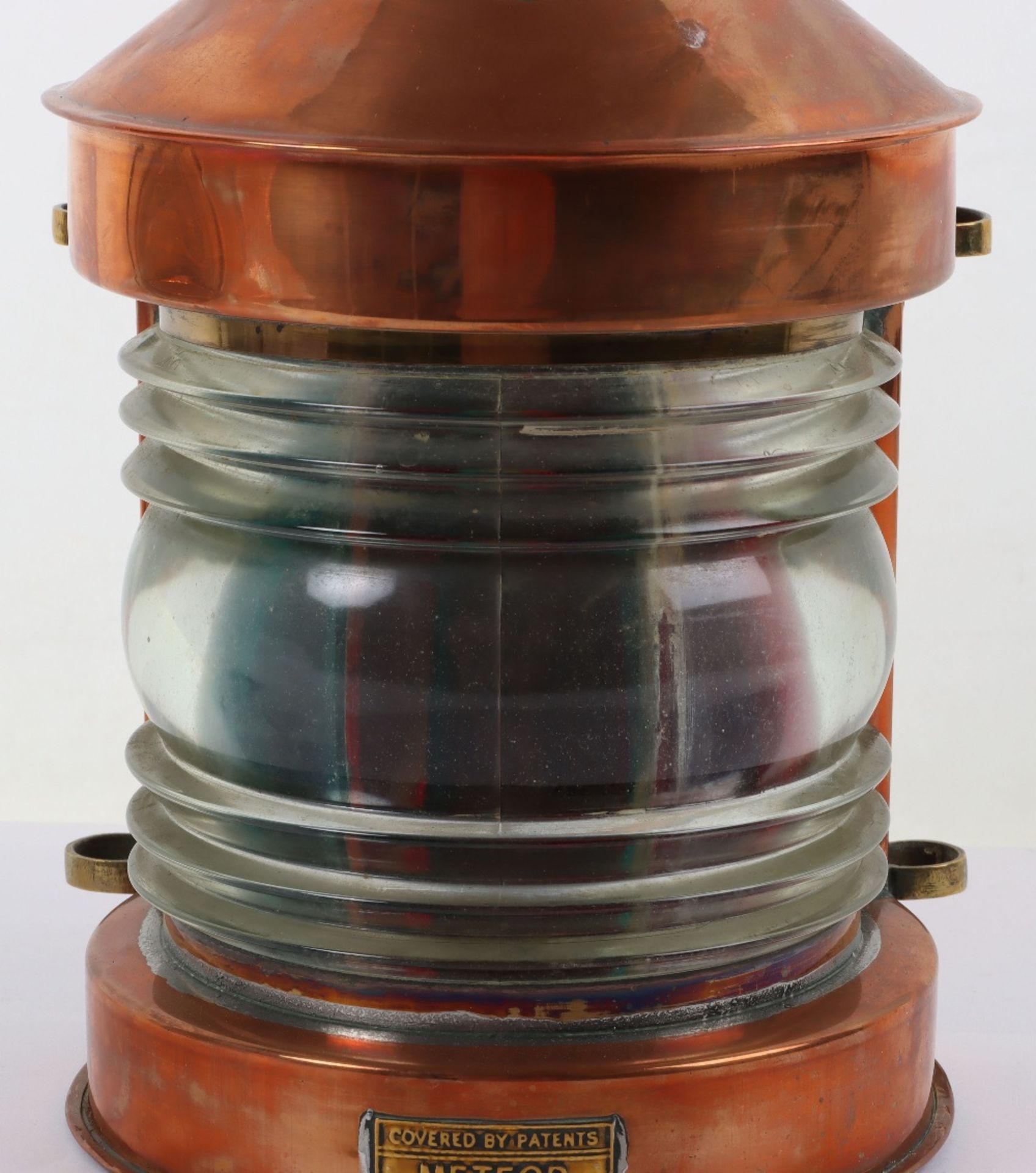 A copper and glass Meteor ships lantern - Image 4 of 11