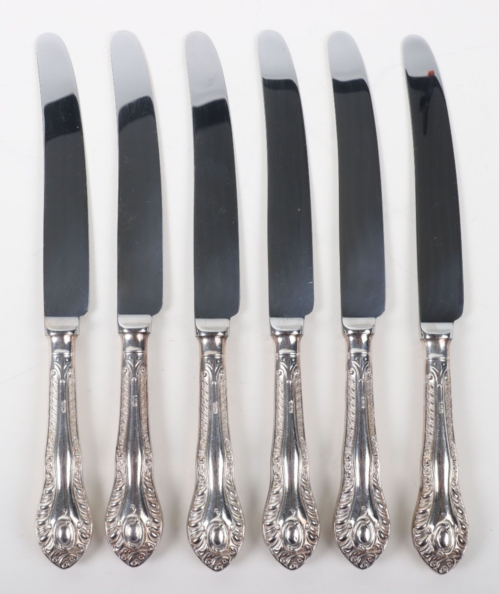 A set of six silver handle dinner knives, Sheffield 1995