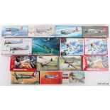 Thirty-two 1:72 scale WW2 Russian and Japanese fighter model kits