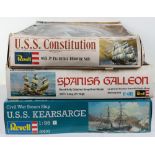 Three Revell Mixed scale Ship model kits