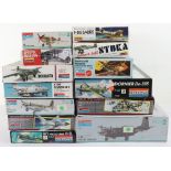 Thirteen Monogram/Lindberg 1:48 scale aircraft model kits