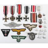 Grouping of WW2 German Third Reich Badges, Insignia & Medals