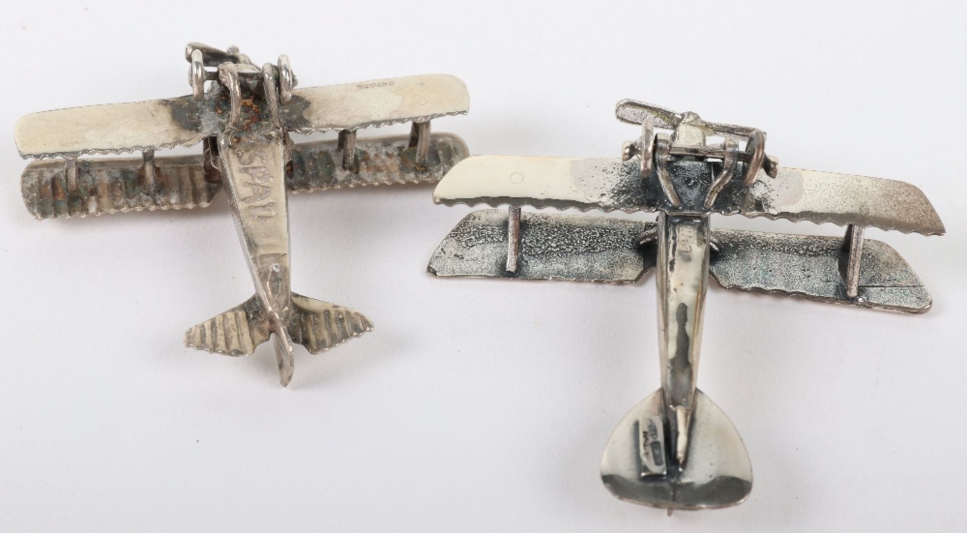 Hallmarked Silver SPAD Biplane Model - Image 5 of 7