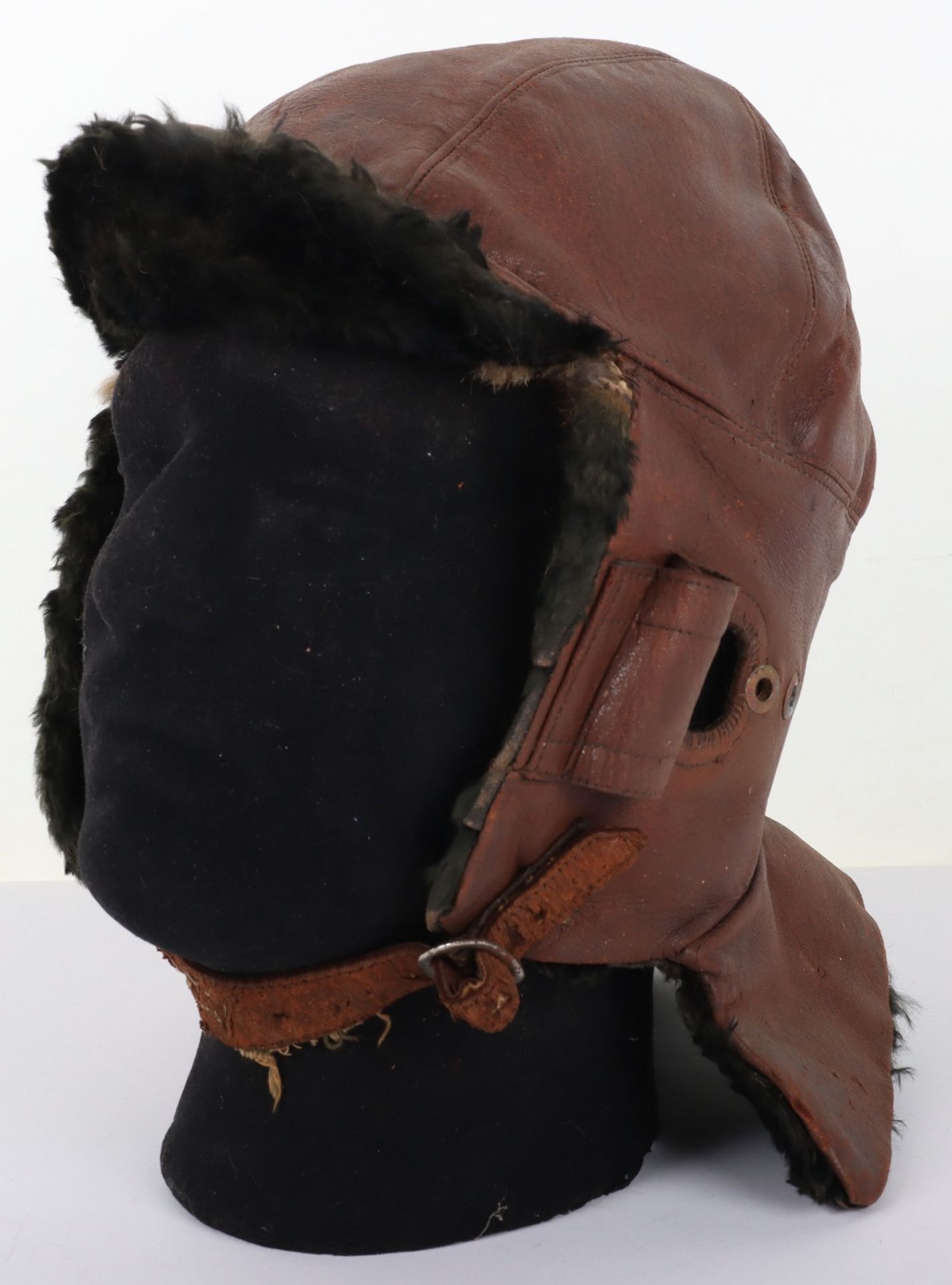 Early 20th Century Leather Flight Helmet in RFC Mk1 Style - Bild 6 aus 8