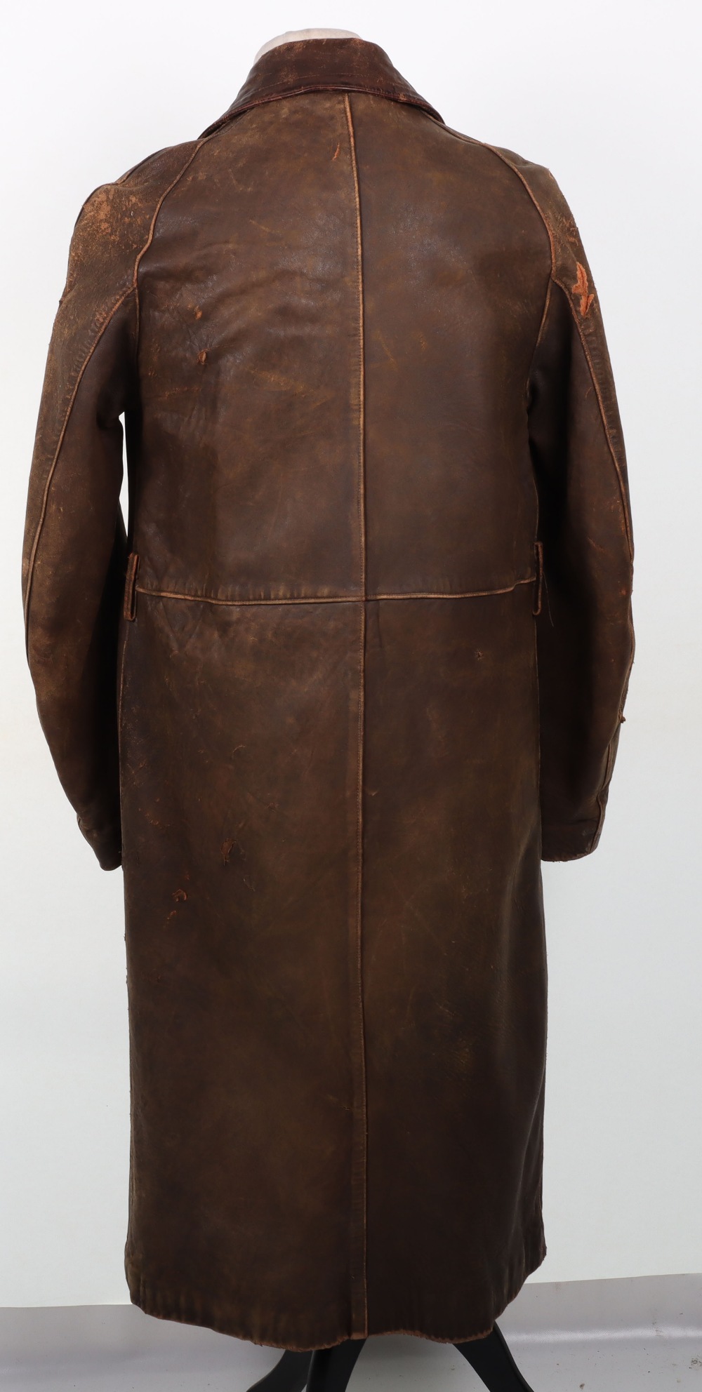 Early 20th Century Leather Aviators / Motoring Coat - Image 8 of 9