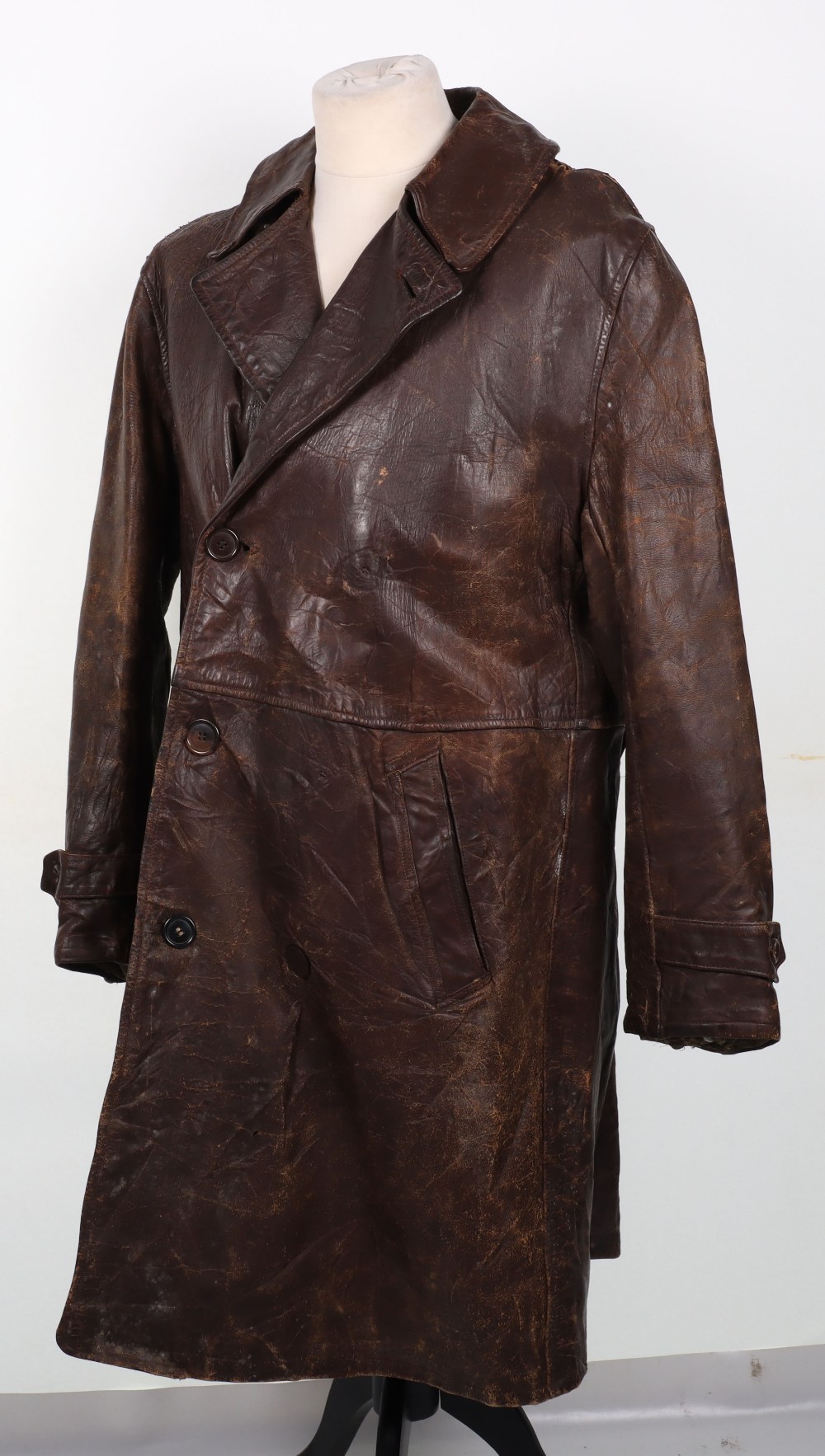 Vintage Brown Leather Aviators Coat - Image 7 of 10