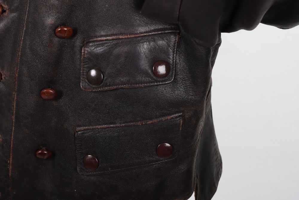 WW2 German Luftwaffe Style Leather Flying Jacket - Image 4 of 9