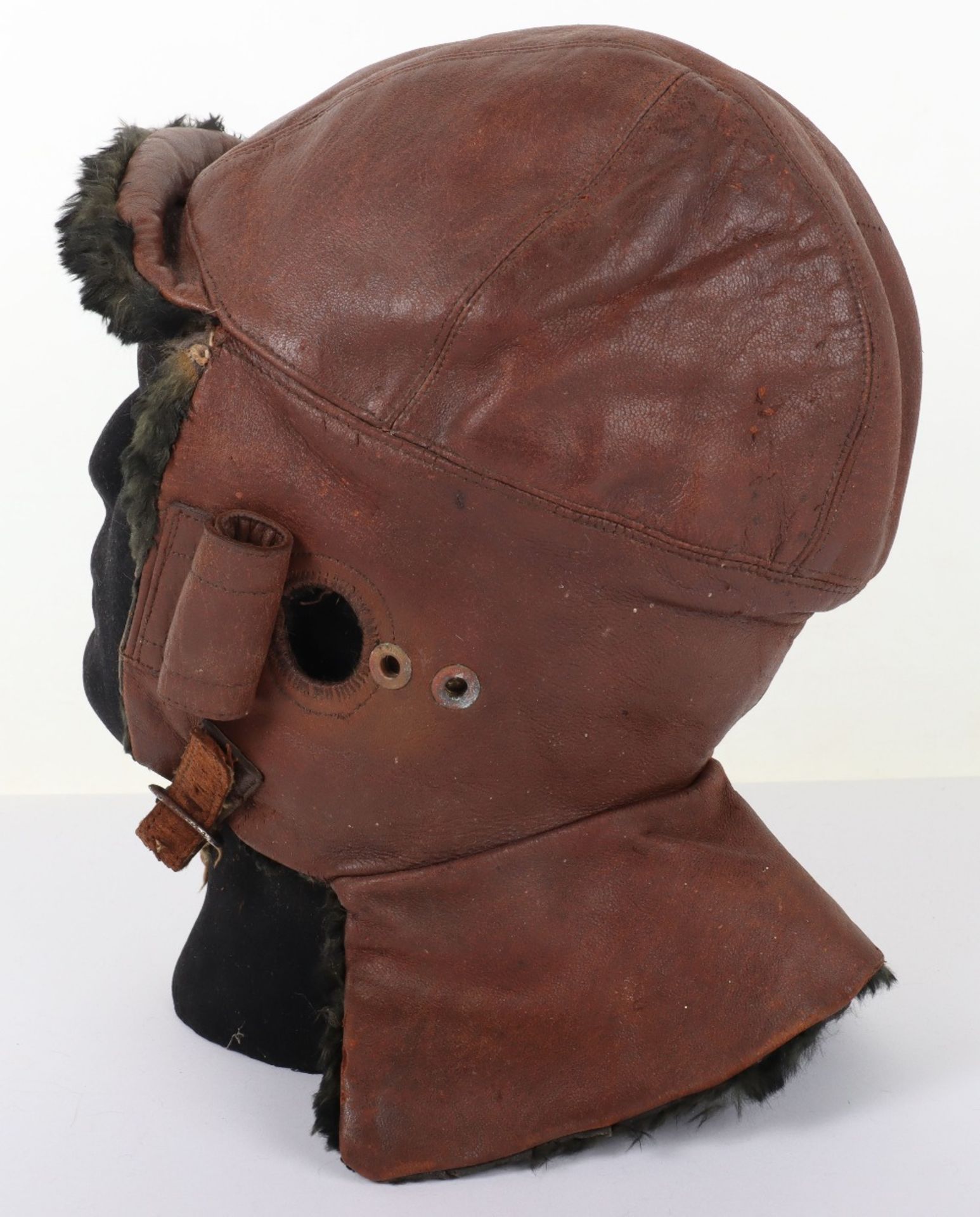 Early 20th Century Leather Flight Helmet in RFC Mk1 Style - Bild 5 aus 8