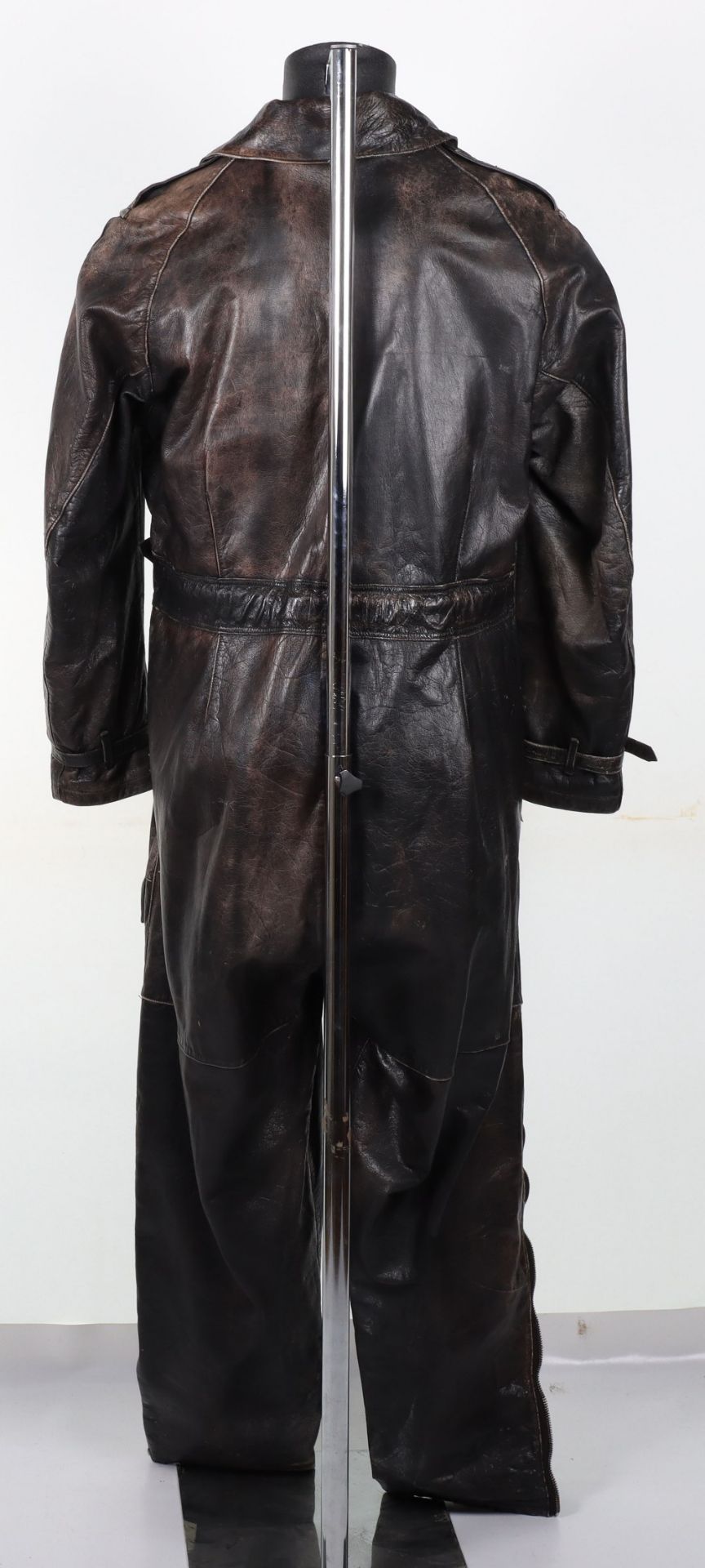 1940’s Black Leather Aviators One Piece Flight Suit - Image 8 of 10