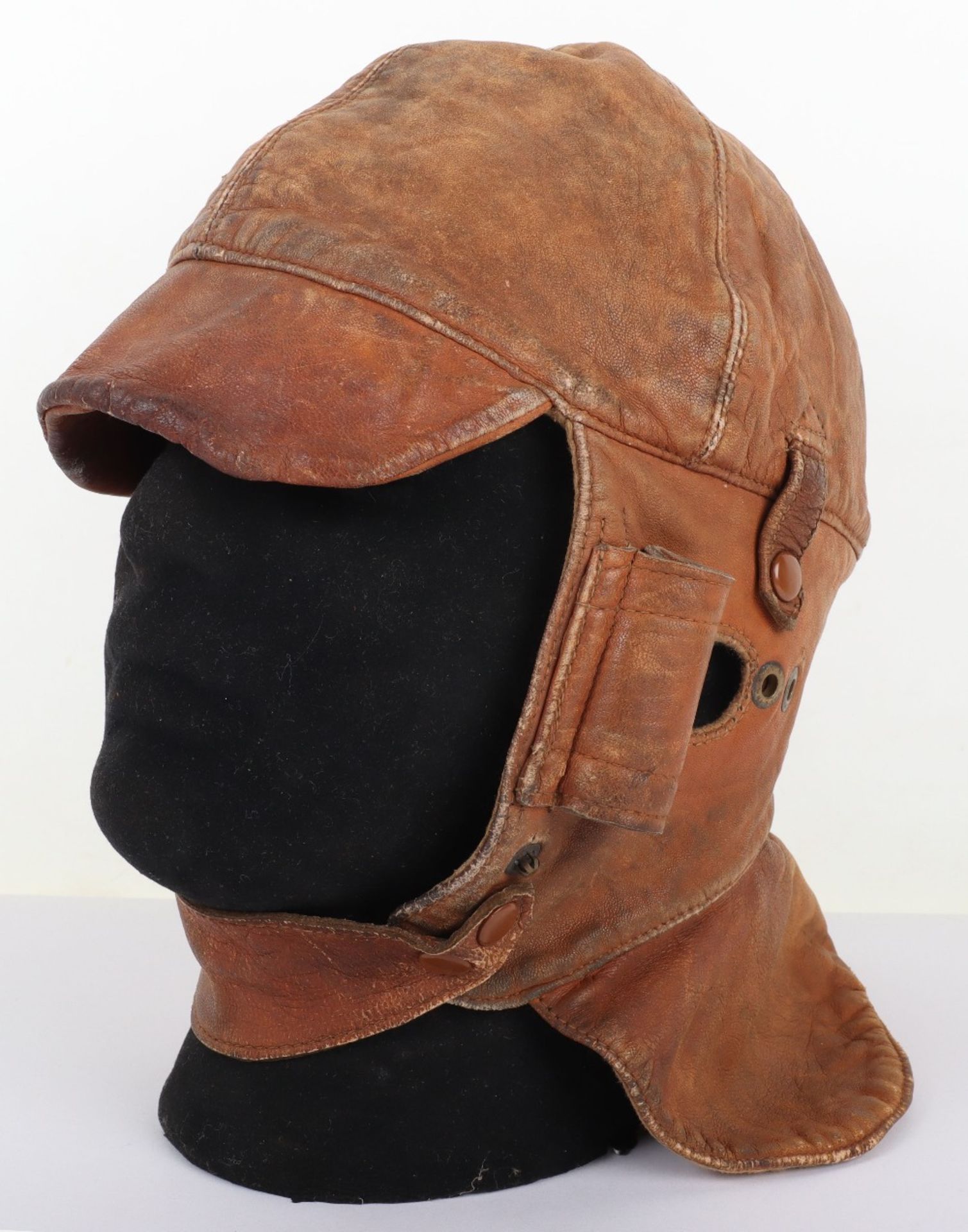 WW1 Royal Flying Corps Private Purchase Leather Flying Helmet - Image 6 of 9