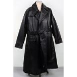 Black Leather Aviators / Motoring Coat Belonging to a Captain Priestnon