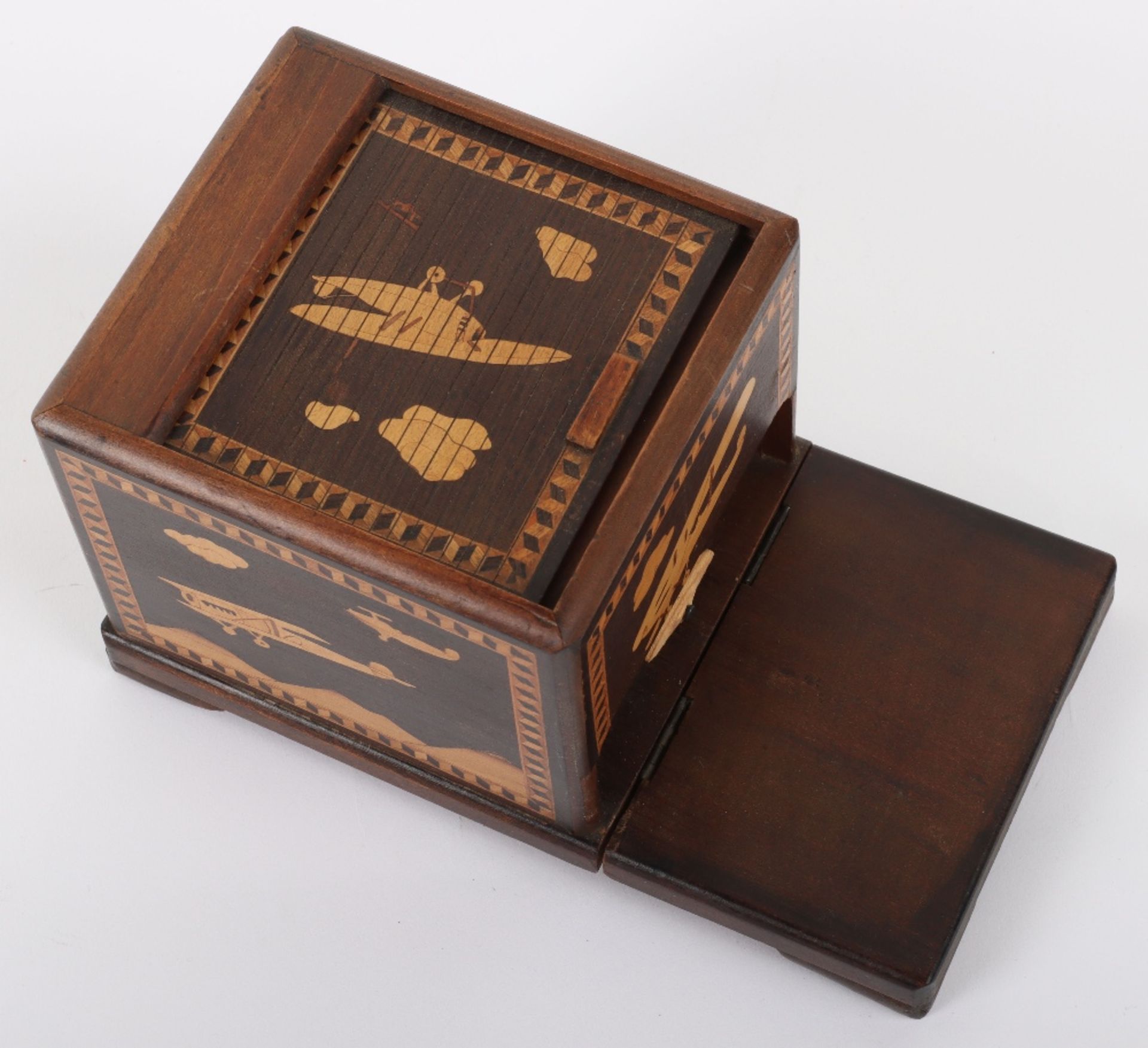 Great War Period Royal Air Force Parquetry Money / Jewellery Box - Image 5 of 12