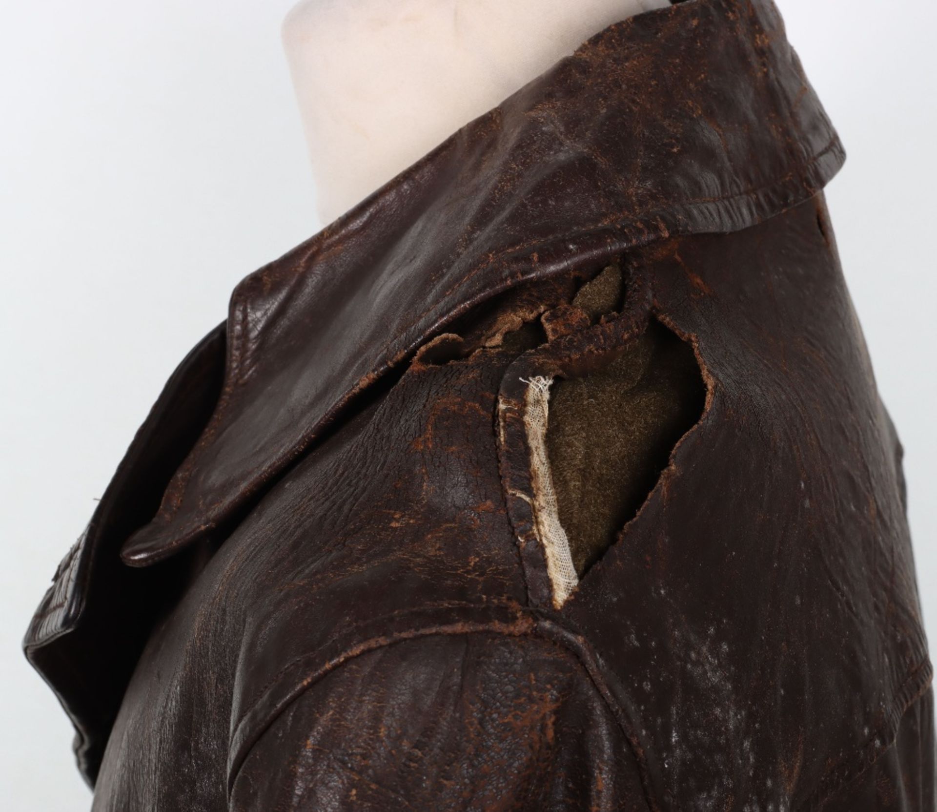 Vintage Brown Leather Aviators Coat - Image 8 of 10