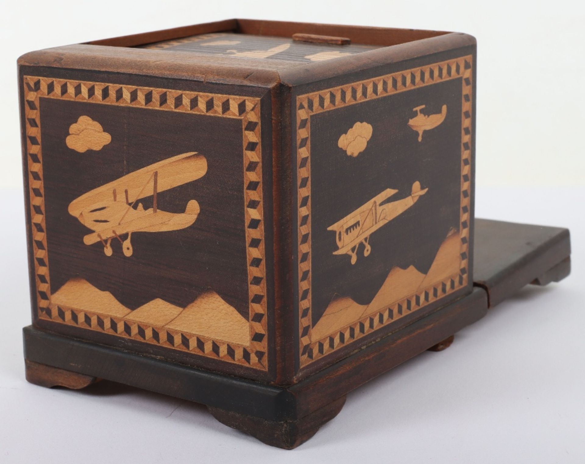 Great War Period Royal Air Force Parquetry Money / Jewellery Box - Image 10 of 12