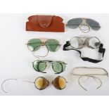 Grouping of Vintage Aviators Sun Glasses / Anti-Glare Flying Glasses