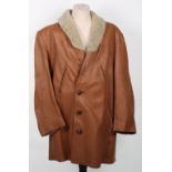 Vintage Style Tan Leather Coat
