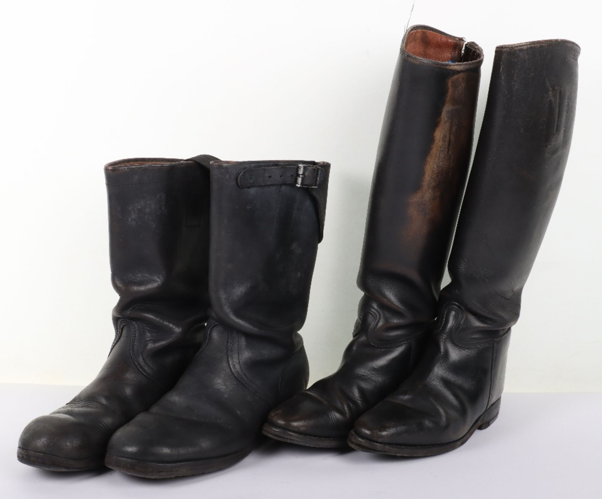 Pair of WW2 Style German Black Leather Boots - Image 2 of 4