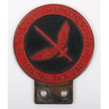 No 601 County of London Squadron Royal Auxiliary Air Force Car Radiator Badge