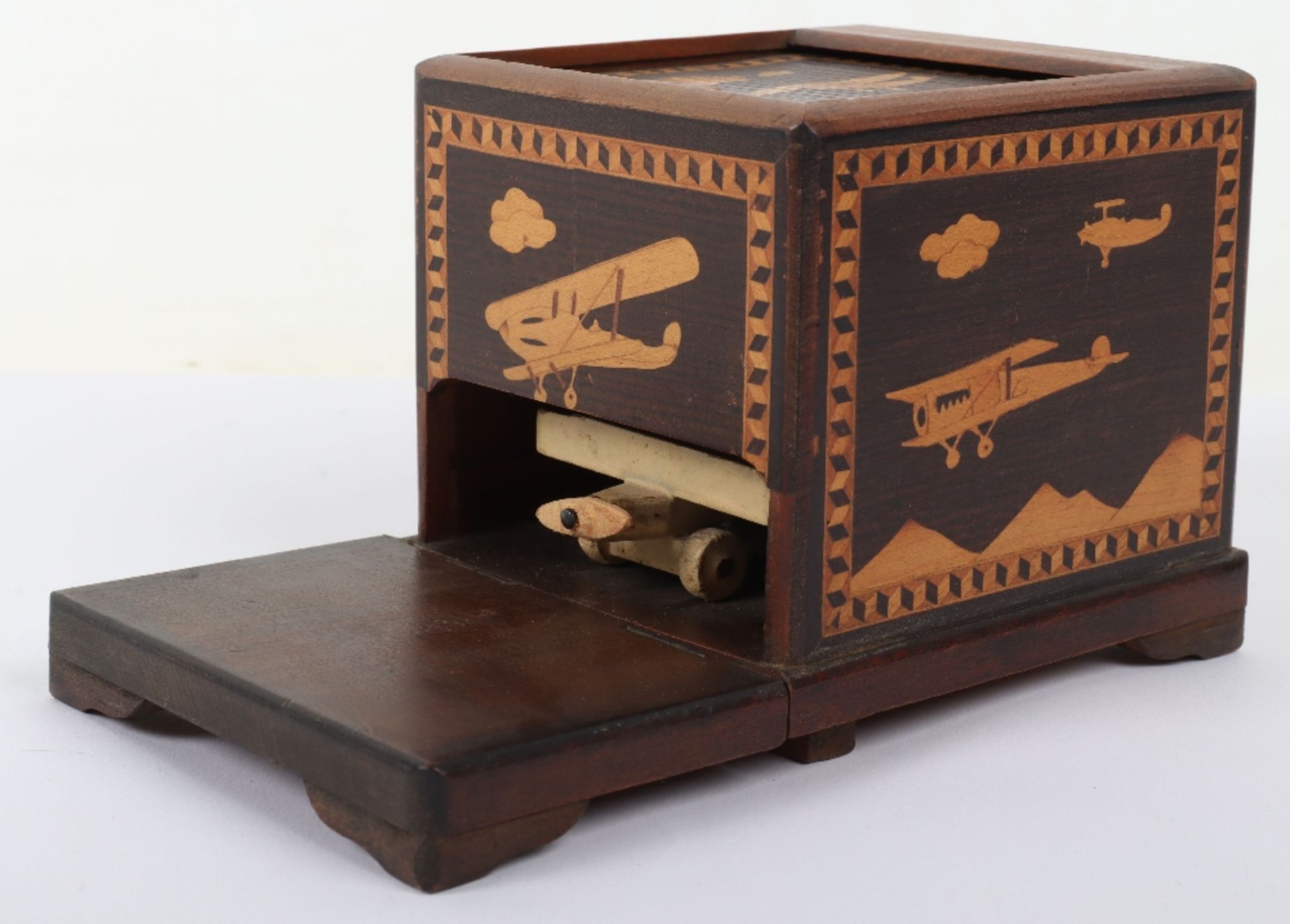 Great War Period Royal Air Force Parquetry Money / Jewellery Box - Image 8 of 12