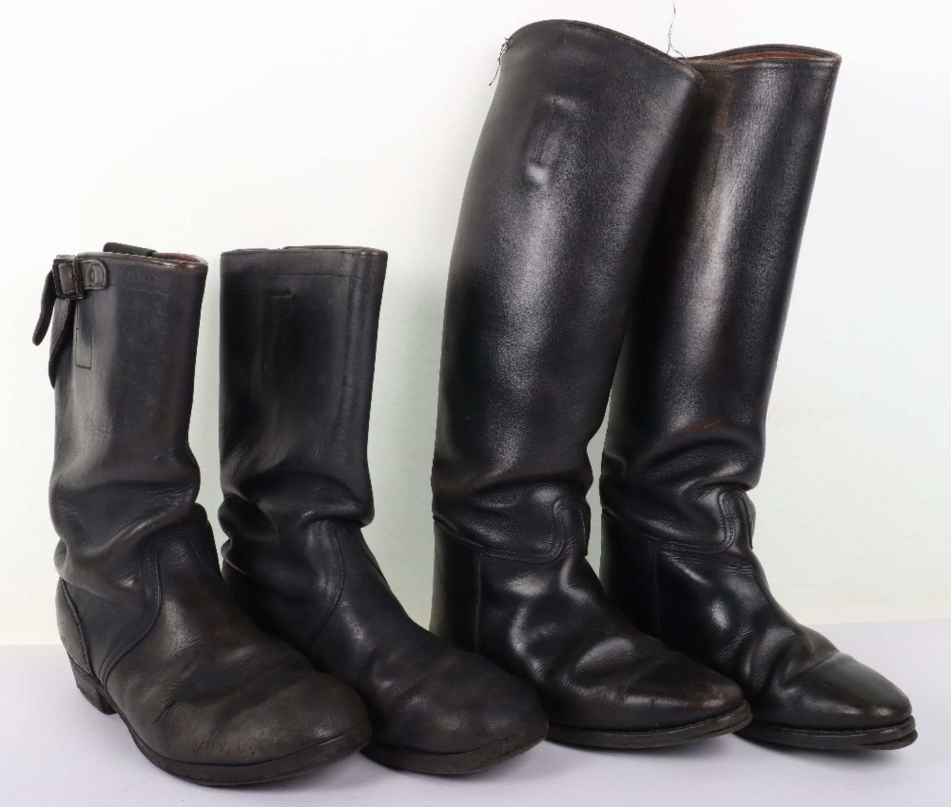 Pair of WW2 Style German Black Leather Boots