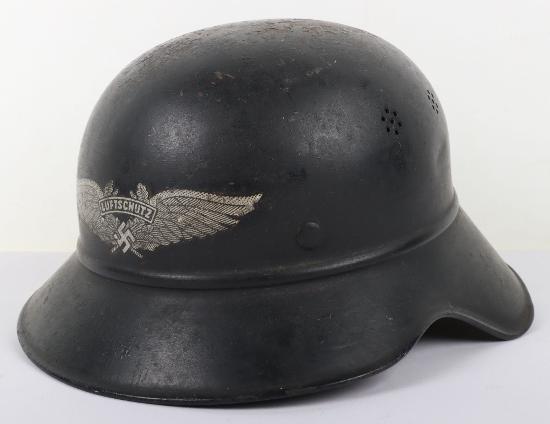 WW2 German Luftschutz (Air Defence) Steel Helmet, - Image 2 of 9