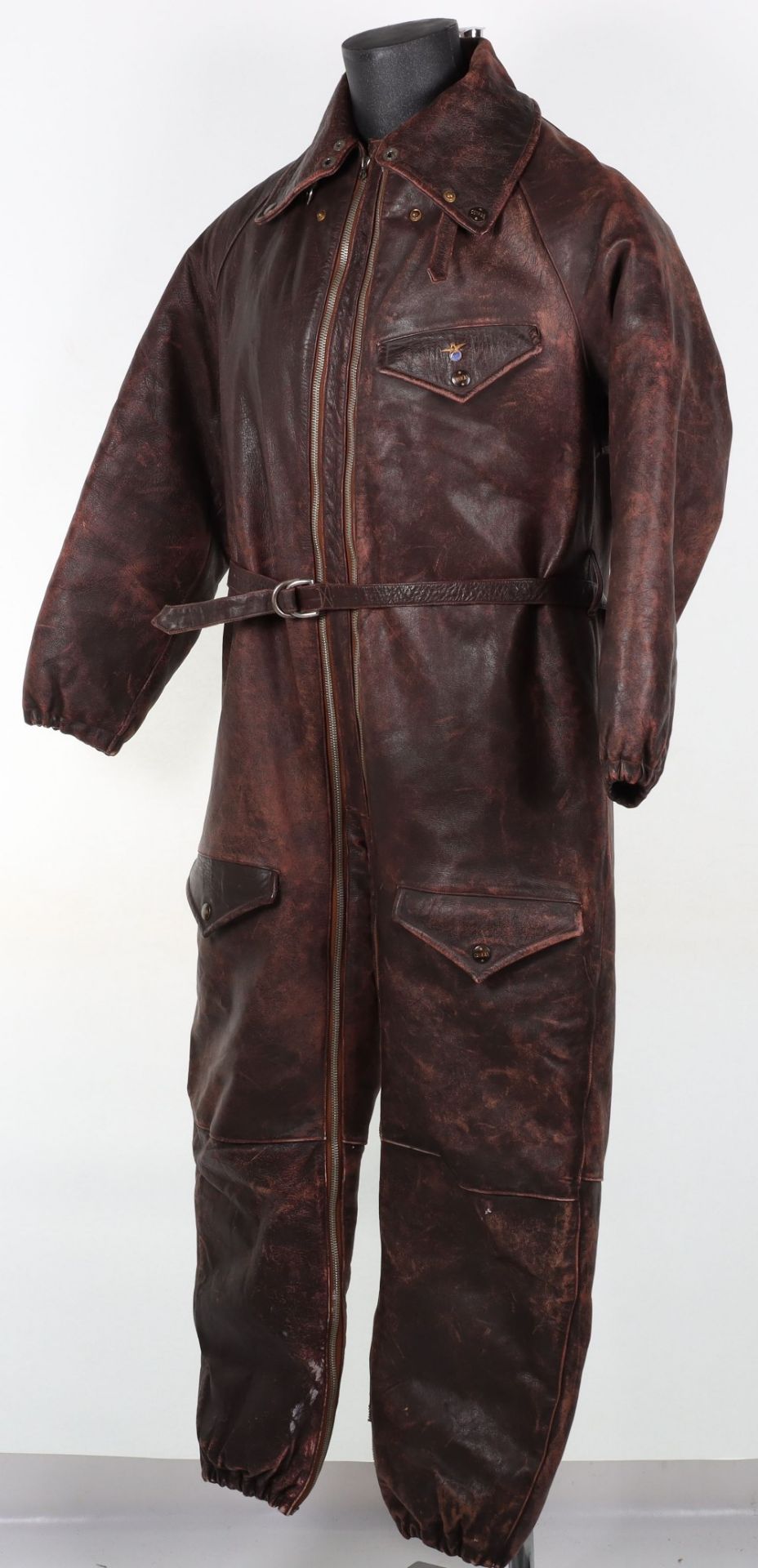 One Piece Leather Flight Suit - Image 6 of 8