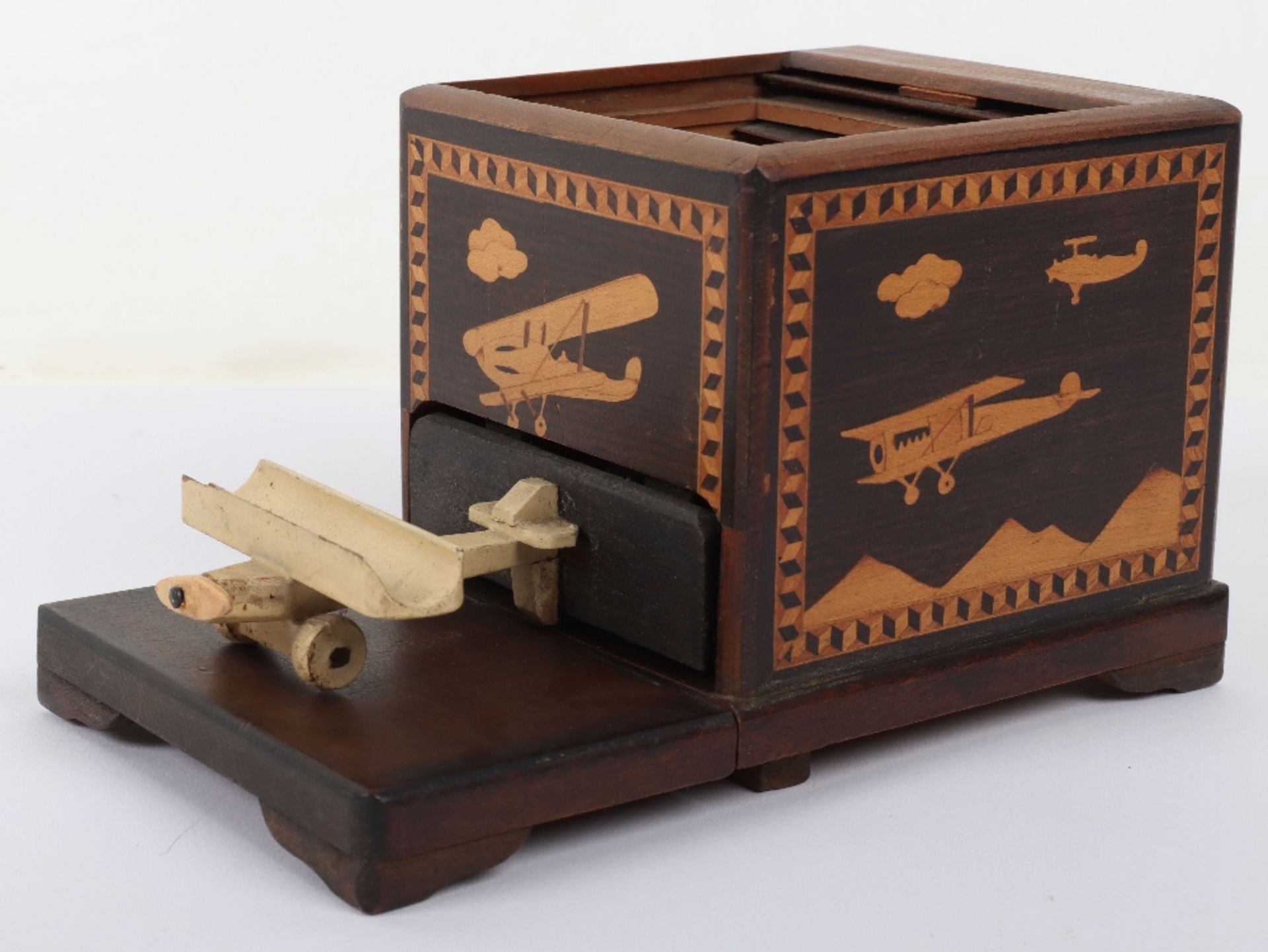 Great War Period Royal Air Force Parquetry Money / Jewellery Box - Image 2 of 12