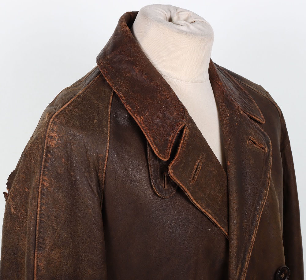 Early 20th Century Leather Aviators / Motoring Coat - Image 5 of 9