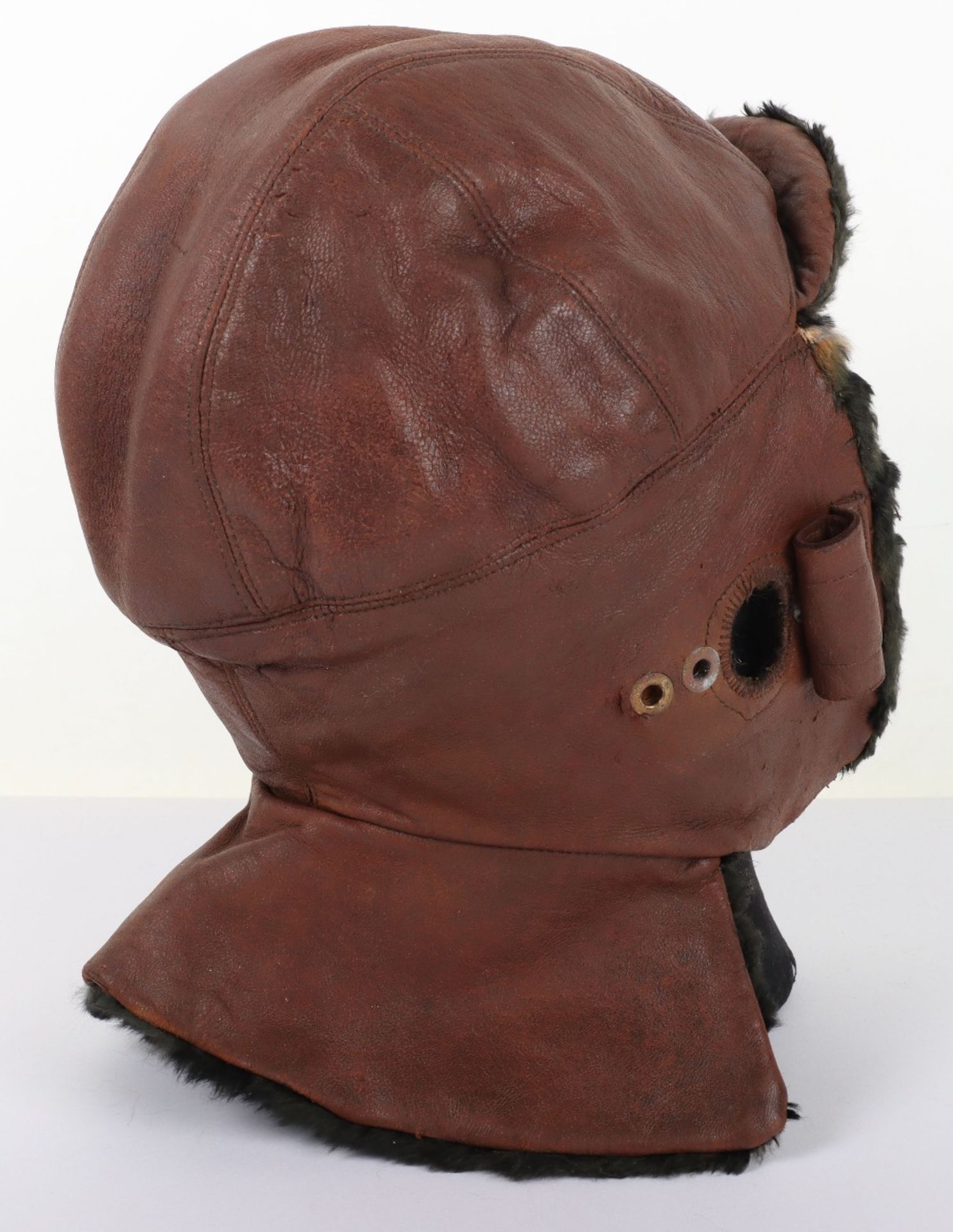 Early 20th Century Leather Flight Helmet in RFC Mk1 Style - Bild 2 aus 8