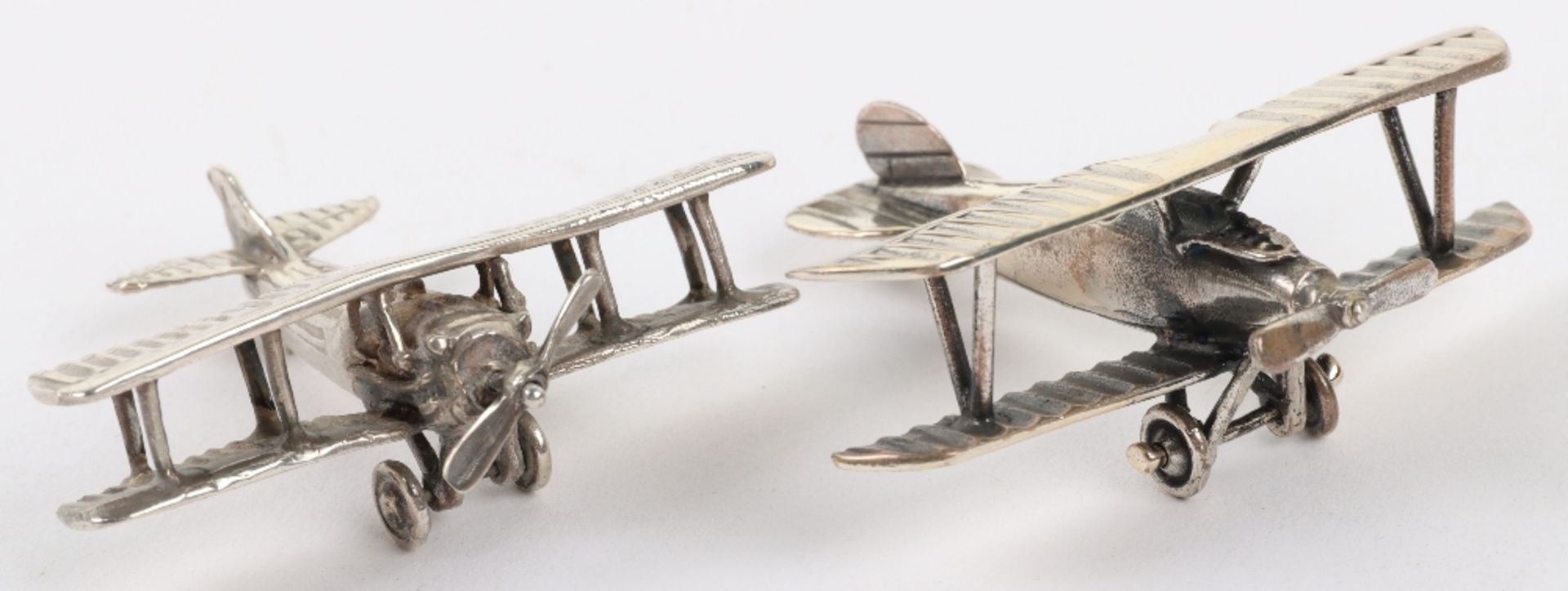 Hallmarked Silver SPAD Biplane Model - Image 7 of 7