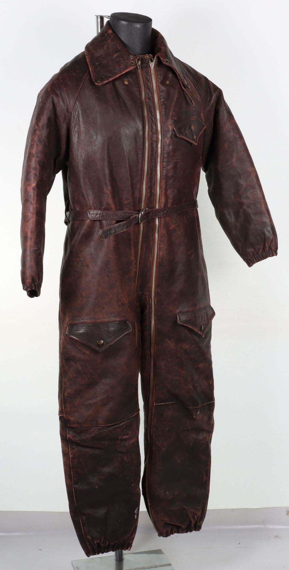 One Piece Leather Flight Suit - Image 7 of 8