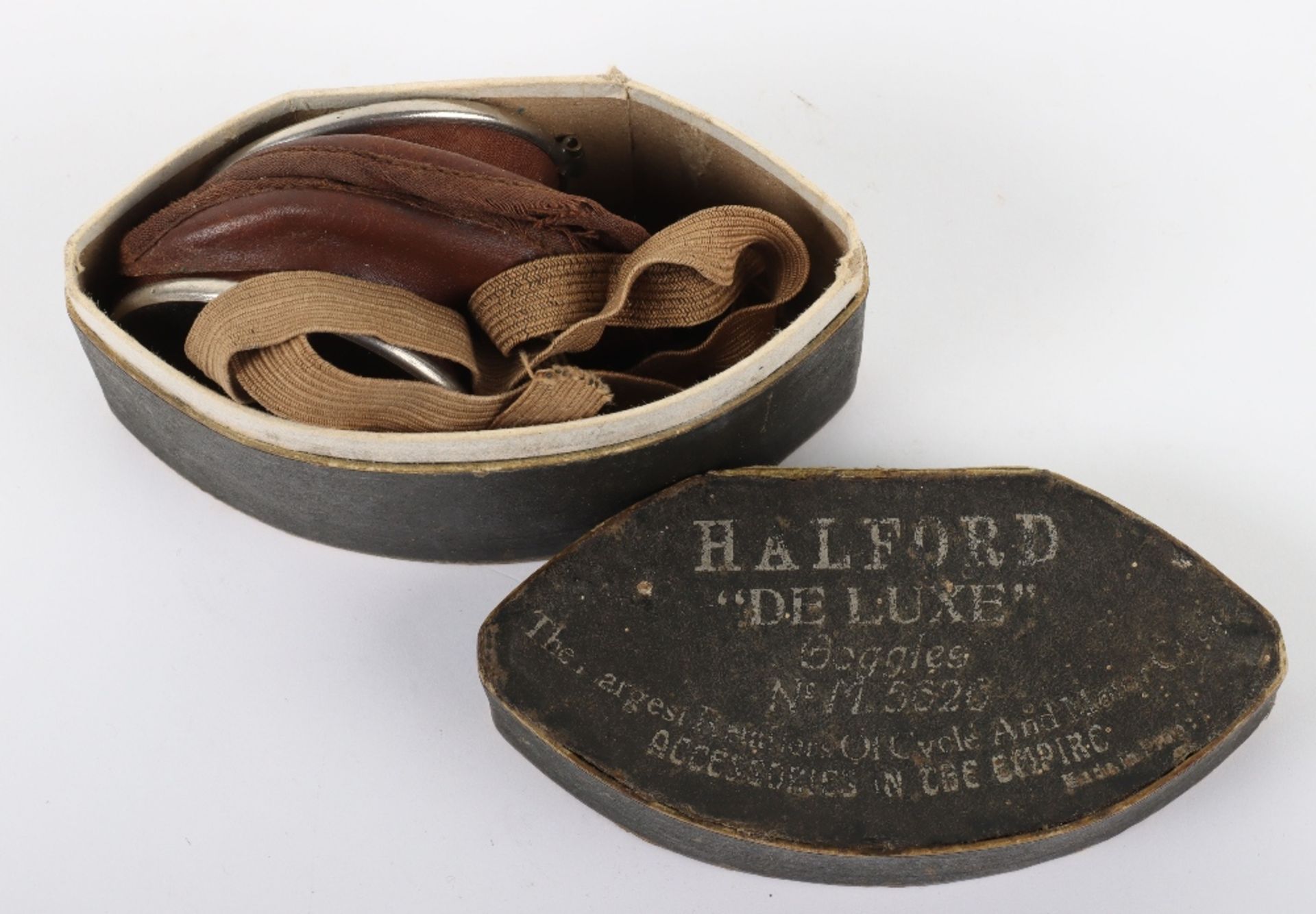 Pair of Early Aviation / Motoring Goggles “Halford Deluxe” - Image 5 of 5