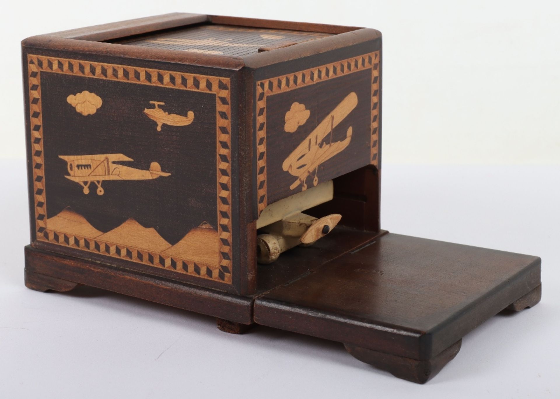 Great War Period Royal Air Force Parquetry Money / Jewellery Box - Image 9 of 12