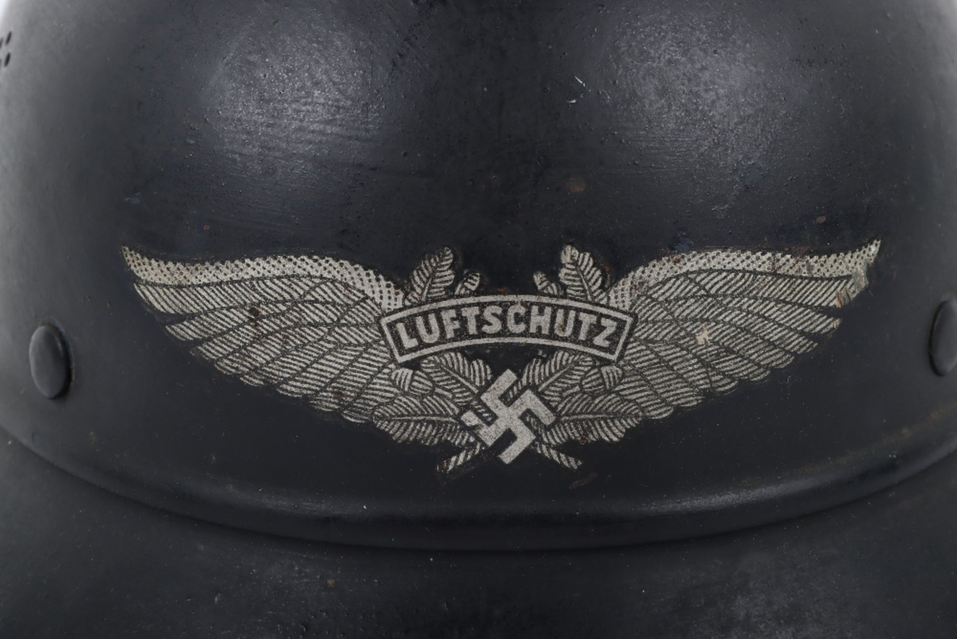 WW2 German Luftschutz (Air Defence) Steel Helmet, - Image 9 of 9