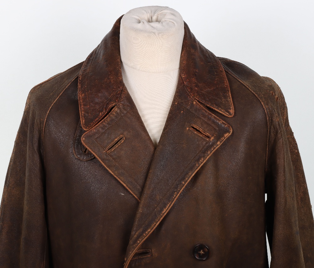 Early 20th Century Leather Aviators / Motoring Coat - Image 2 of 9