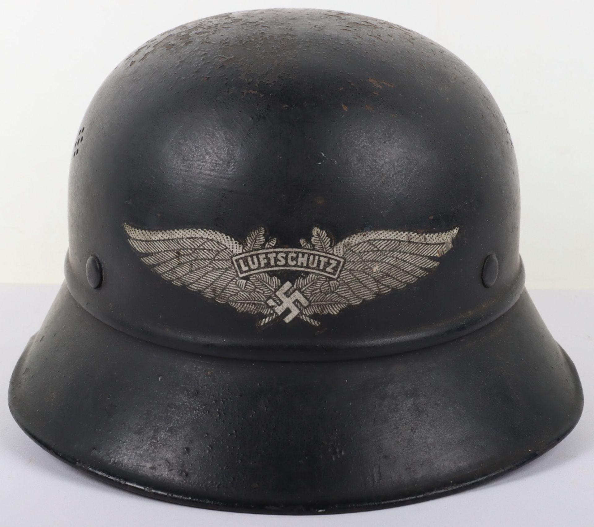 WW2 German Luftschutz (Air Defence) Steel Helmet, - Image 8 of 9