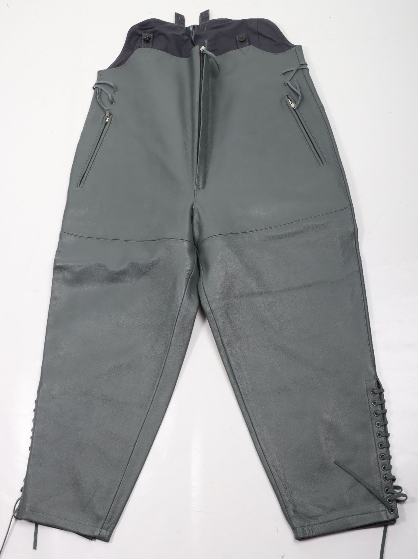 Pair of German Air Force Grey Leather Trousers - Image 3 of 3