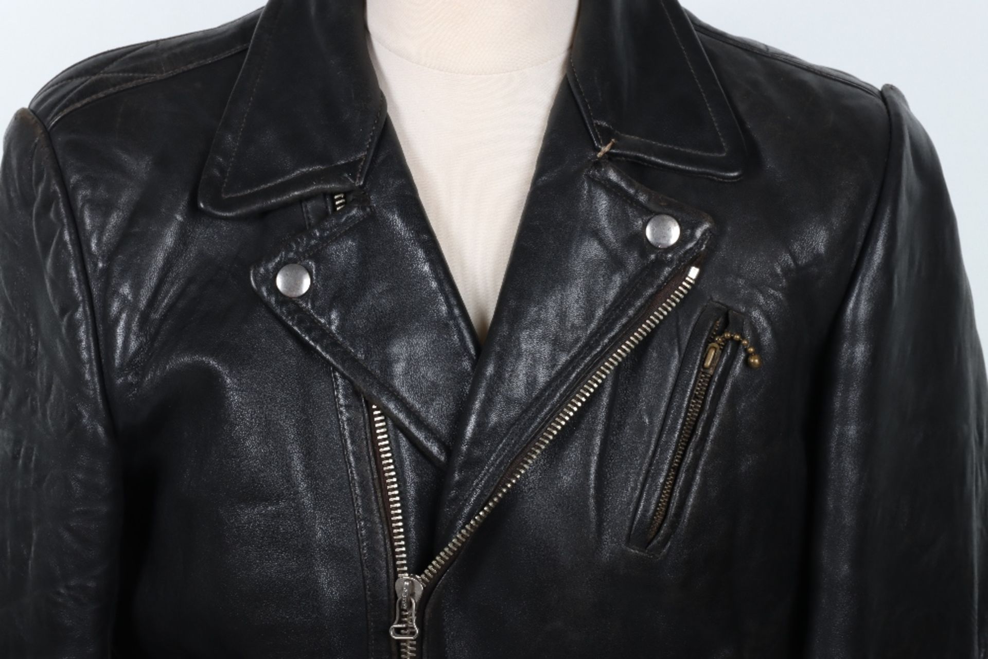 Vintage Black Leather Jacket - Image 2 of 10