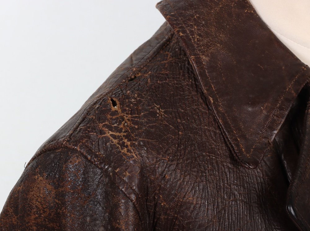Vintage Brown Leather Aviators Coat - Image 6 of 10