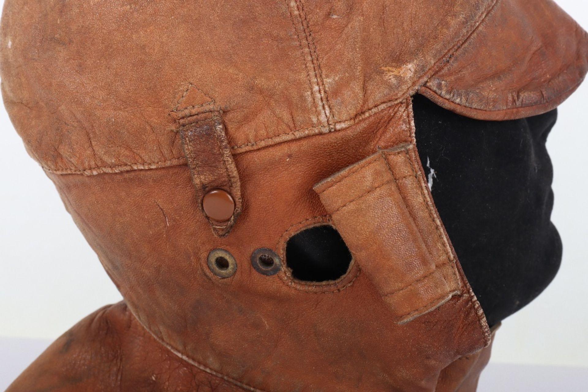 WW1 Royal Flying Corps Private Purchase Leather Flying Helmet - Image 3 of 9