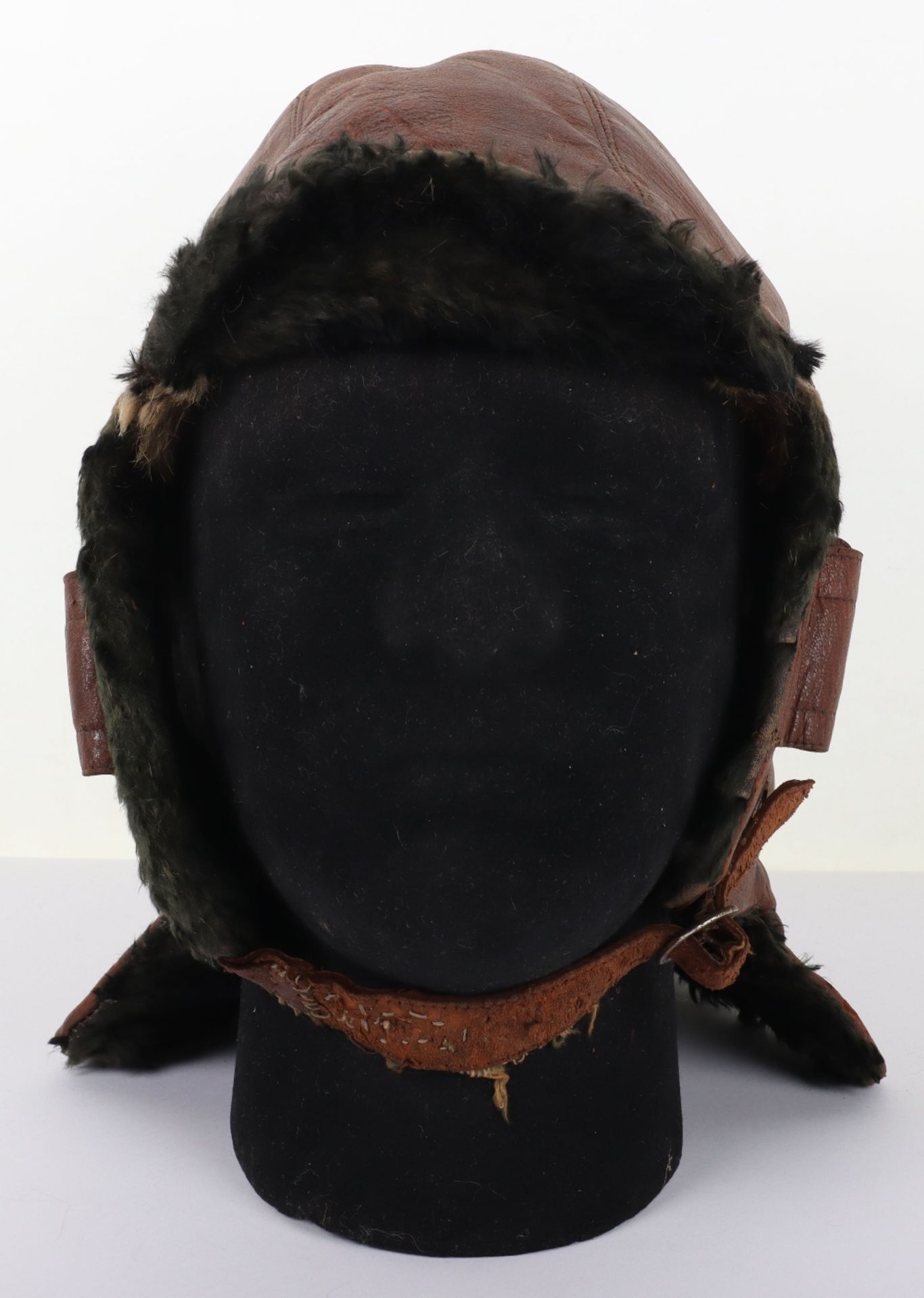 Early 20th Century Leather Flight Helmet in RFC Mk1 Style - Bild 8 aus 8