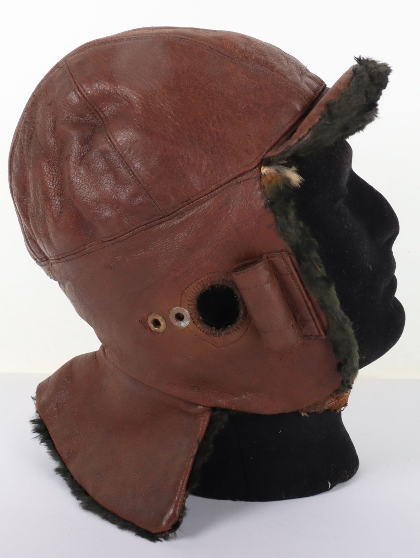 Early 20th Century Leather Flight Helmet in RFC Mk1 Style - Bild 3 aus 8