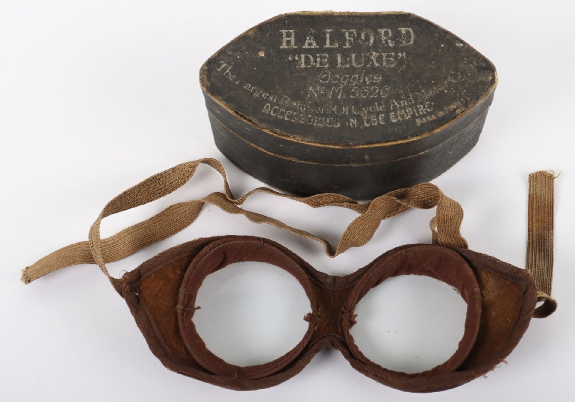 Pair of Early Aviation / Motoring Goggles “Halford Deluxe” - Image 2 of 5