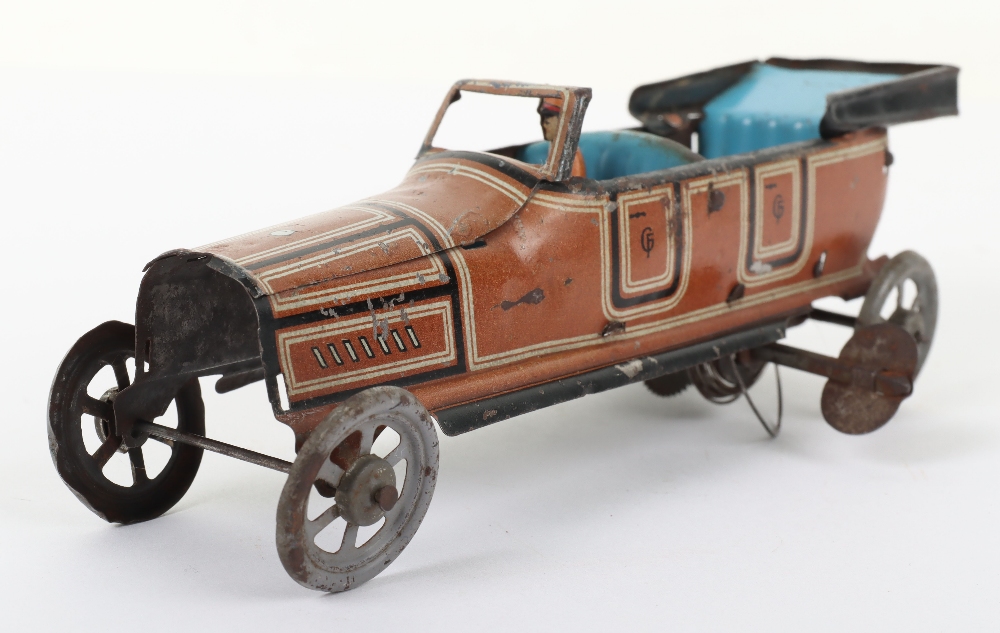 A Fischer tinplate clockwork four-seater open tourer penny toy car, German 1920s, - Image 2 of 5