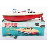 Sutcliffe ‘Jupiter’ Ocean Pilot Clockwork Tinplate Cruiser Boat