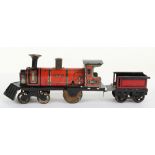 Hess 1023 tinplate friction driven U.S style floor train, German circa 1905