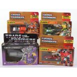 Four Hasbro Transformers G1 boxed action figures