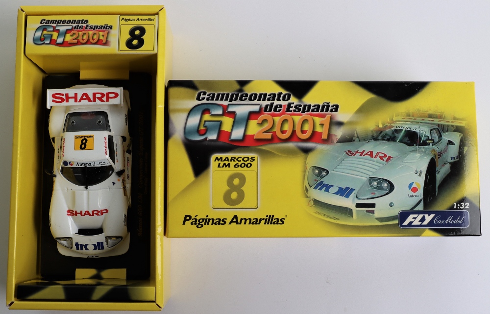 Three Boxed Fly Car Model Marcos LM 600 Slot Cars - Image 3 of 4