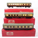 Three Hornby Dublo 00 Gauge 2-Rail Boxed Super Detail Coaches